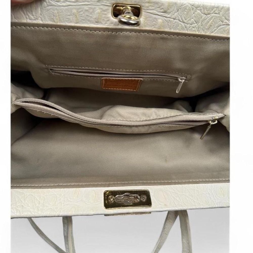 off white cream Croc-Embossed Leather Bag - Picture 7 of 8